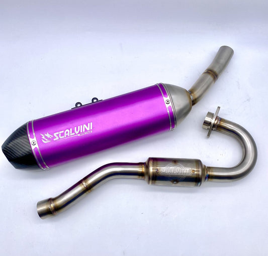 Complete Exhaust Alu purple/CARBON for Beta T 125 4T Injection ('23/'24) TAYO ENGINE