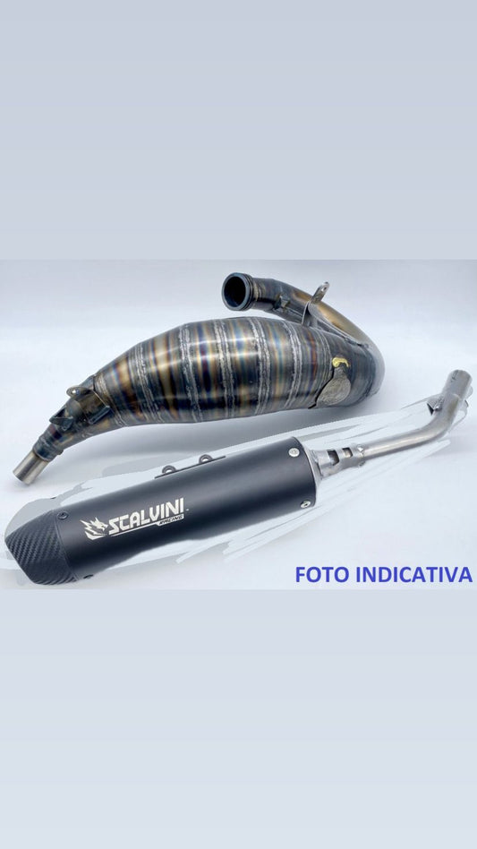 Scarico completo per KTM 125 ('00-'04) Con silenziatore standard alluminio anodizzato nero