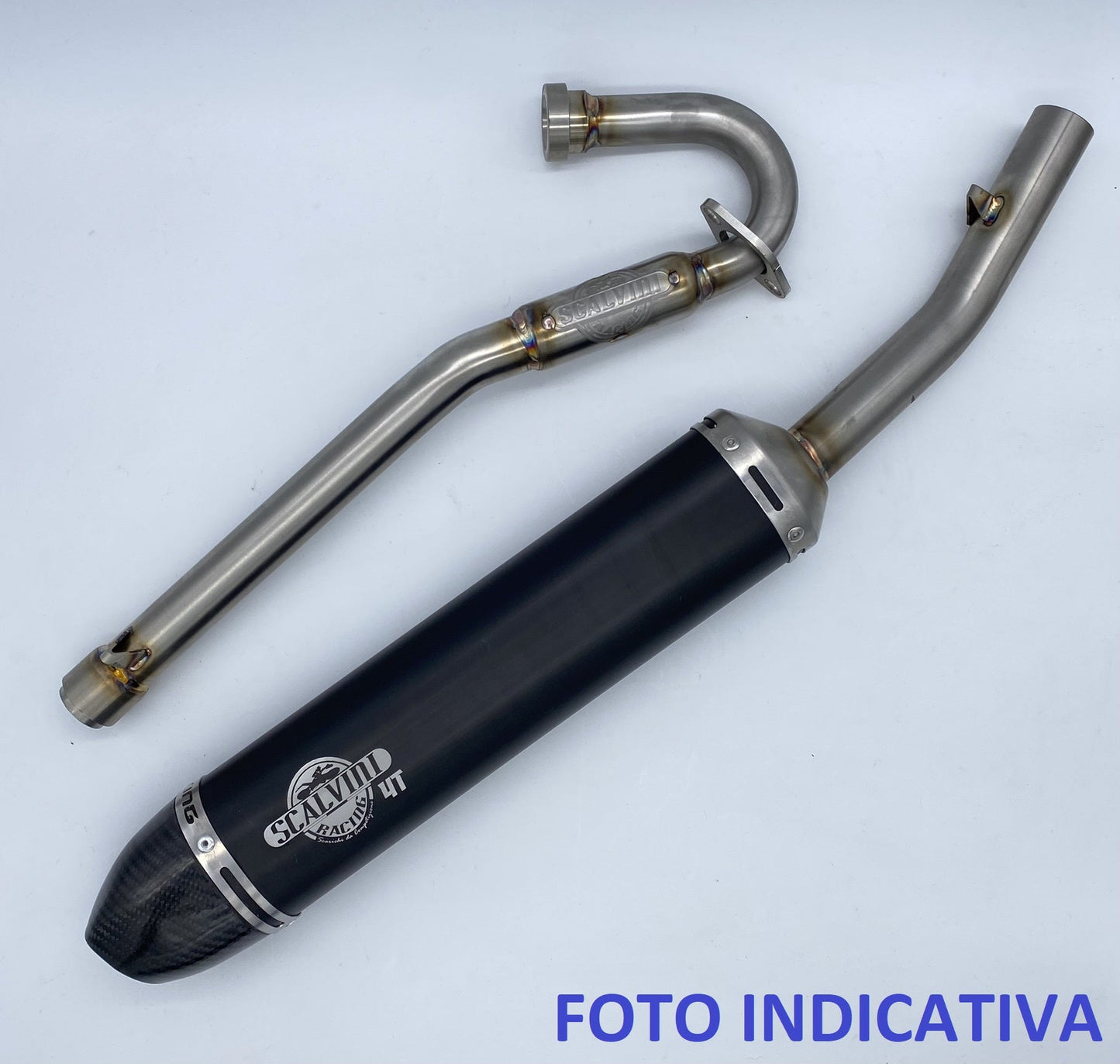 Scarico Completo Beta RR 125 4T Mix anodizzato nero fondello in carbonio - Carburatore