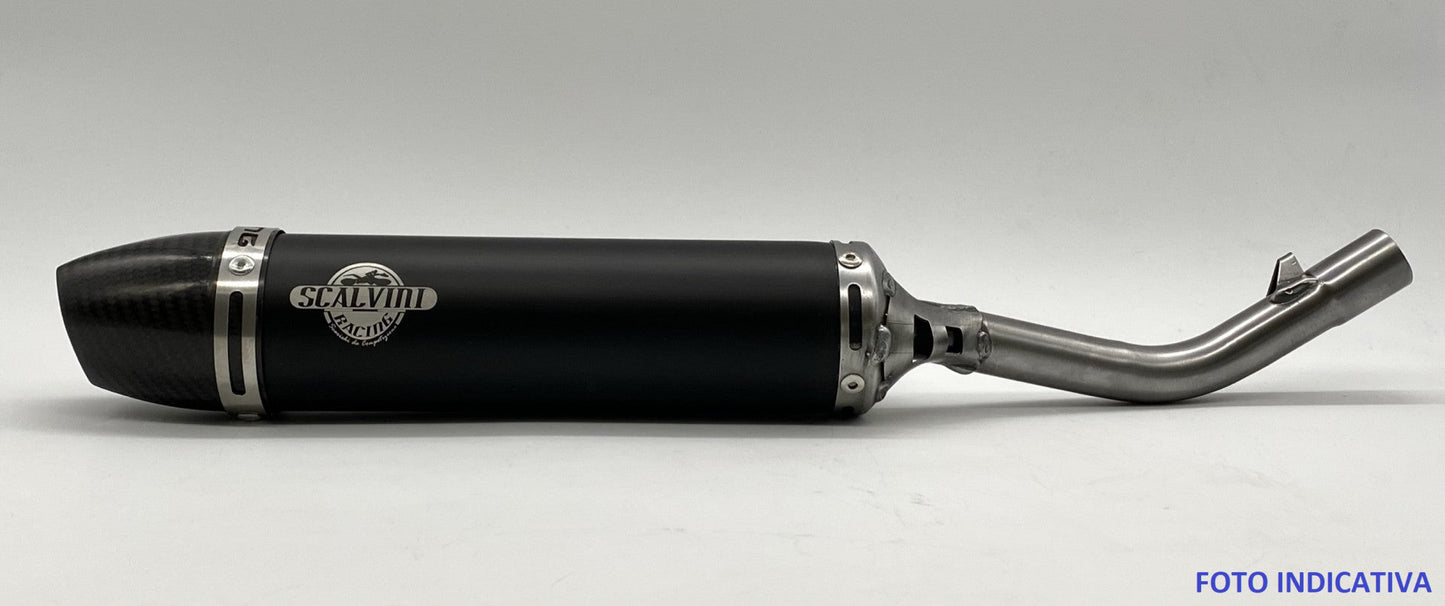 Mix silencer in black anodized aluminum and carbon end cap YAMAHA YZ 85 ('02-'18)