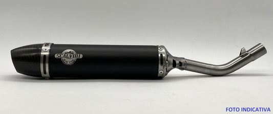 Mix silencer in black anodized aluminum and carbon end cap HM 50 ('10-'15)