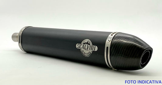 Mix silencer in black anodized aluminum and carbon end cap HONDA CR85 ('05-'07)