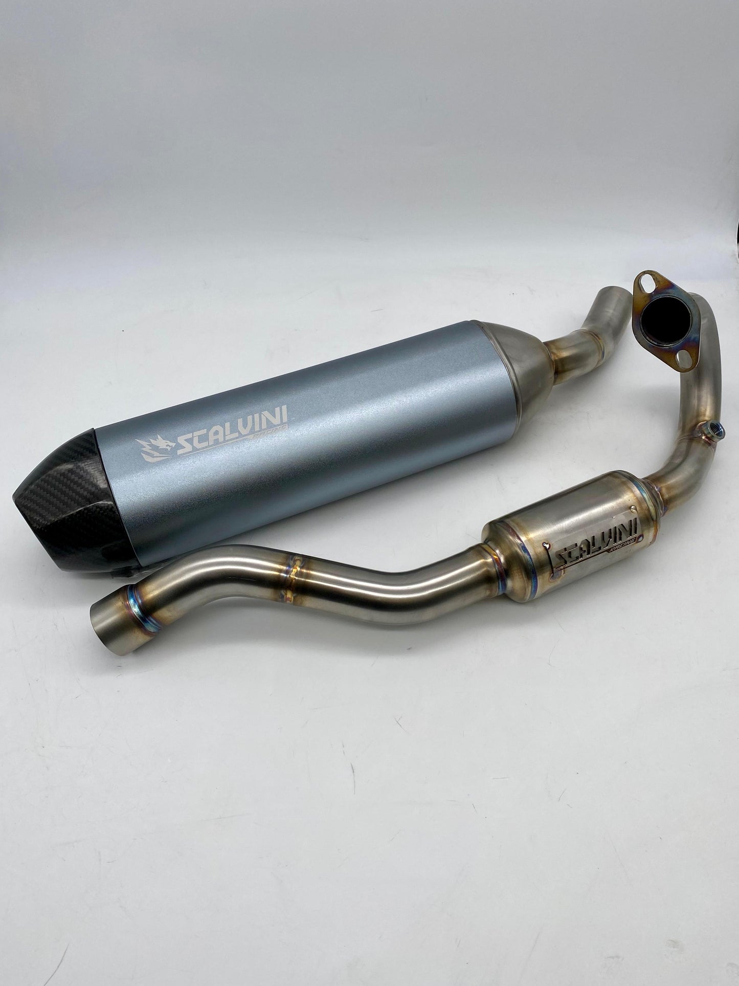 Complete Exhaust Alu Blu/Inox for Fantic Motor XMF-XEF 125 4T Injection (23/24)